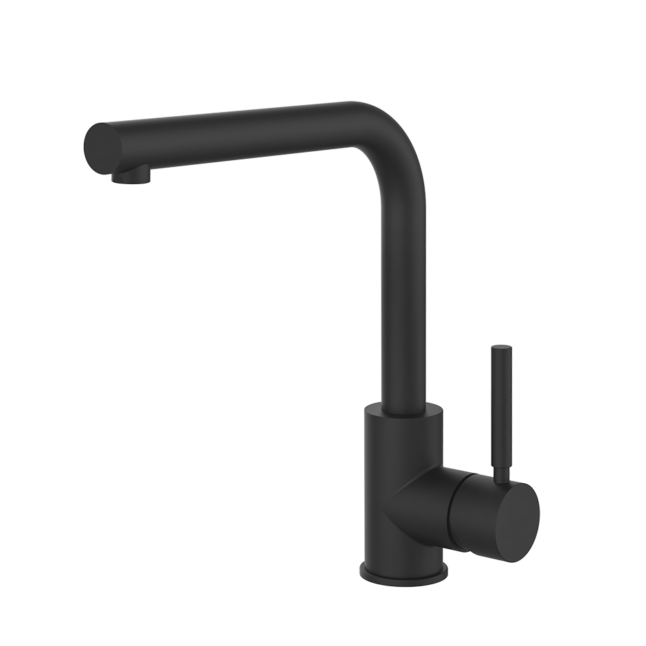 Gessi Neutron keukenmengkraan met L-uitloop (270 mm hoog) Mat Zwart
