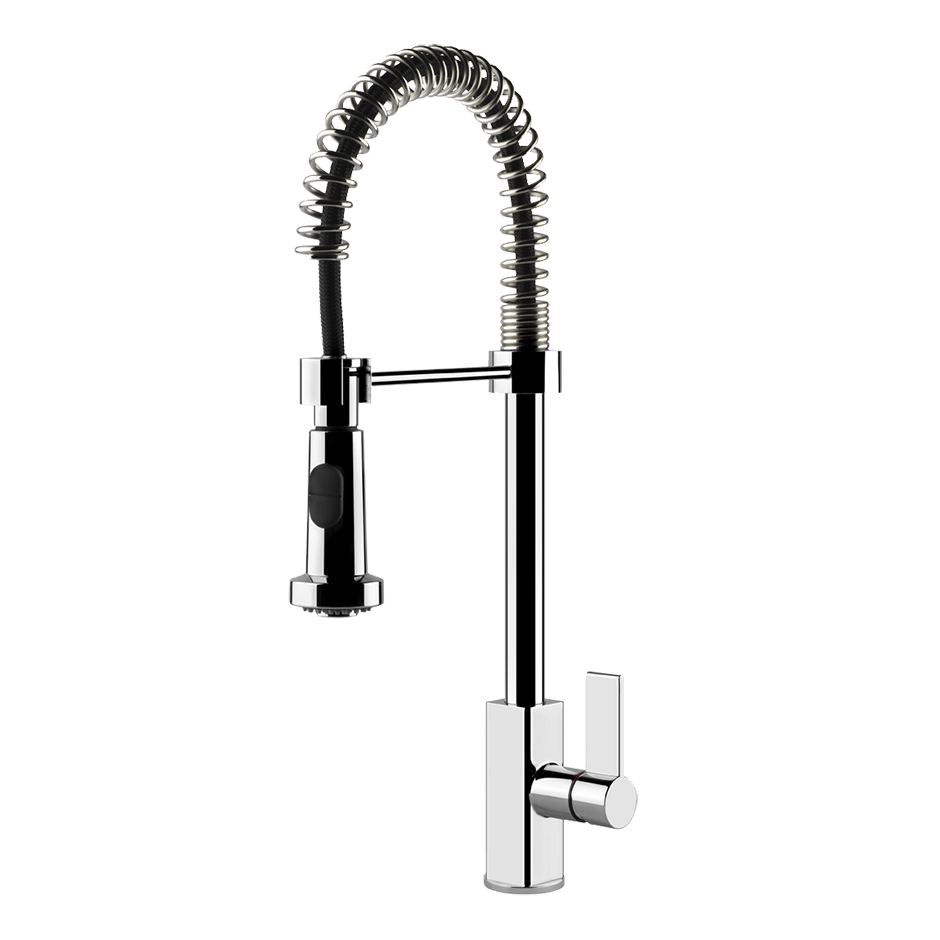 Gessi Monaco semi-professionele keukenmengkraan met uittrekbare 2-straals handdouche Chroom