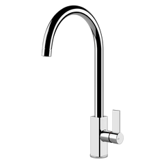 Gessi Monaco keukenmengkraan met gebogen uitloop Chroom