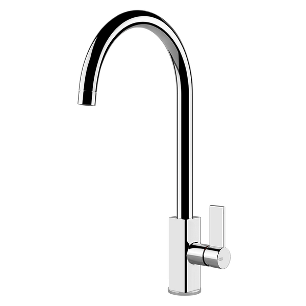 Gessi Monaco keukenmengkraan met gebogen uitloop Chroom