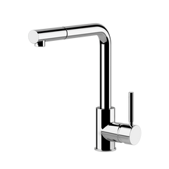 Gessi Neutron keukenmengkraan met L-uitloop en uittrekbare handdouche Chroom
