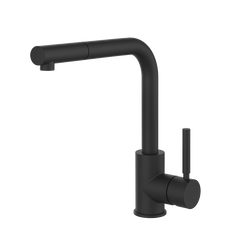 Gessi Neutron keukenmengkraan met L-uitloop en uittrekbare handdouche Mat Zwart