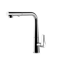 Gessi Proton keukenmengkraan met L-uitloop en uittrekbare 2-straals handdouche Chroom