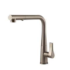 Gessi Proton keukenmengkraan met L-uitloop en uittrekbare 2-straals handdouche Finox