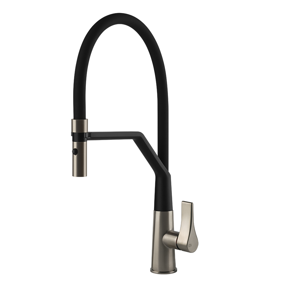 Gessi Proton semi-professionele keukenmengkraan met uittrekbare 2-straals handdouche Finox