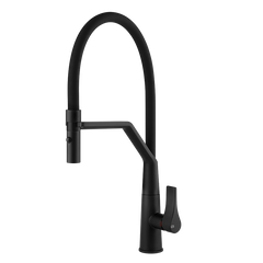 Gessi Proton semi-professionele keukenmengkraan met uittrekbare 2-straals handdouche Mat Zwart