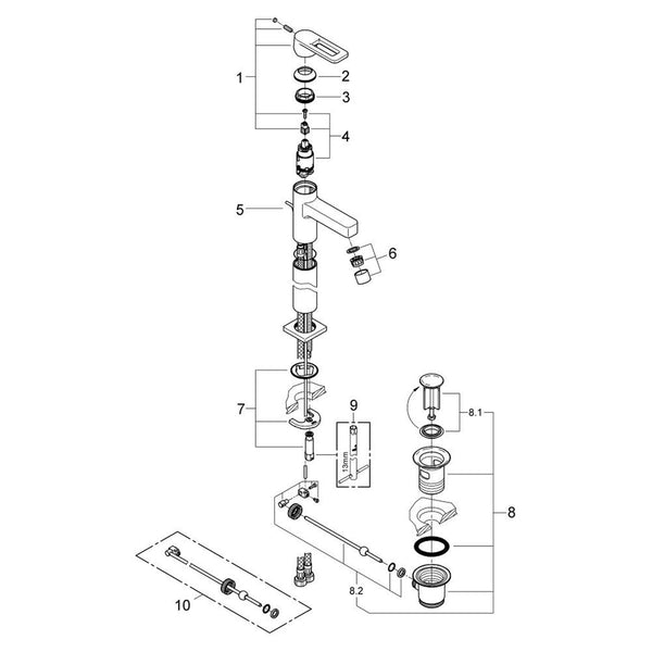 Grohe Onderdelen Quadra Wastafelkraan Artikelnummer 32633000