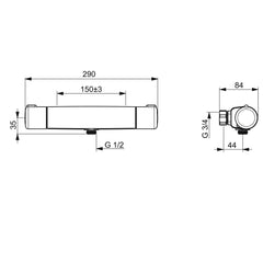 Oras Nova Thermostatische douchekraan Chroom