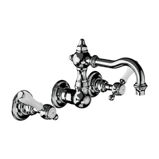Horus Victoria 3-gats wand wastafelmengkraan met porseleinen hendels, opbouw, uitloop 145 mm 19.272
