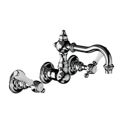 Horus Victoria 3-gats wand wastafelmengkraan met porseleinen hendels, opbouw, uitloop 145 mm 19.272