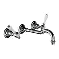 Horus Victoria 3-gats wand wastafelmengkraan met porseleinen hendels, opbouw, uitloop 228 mm 19.273