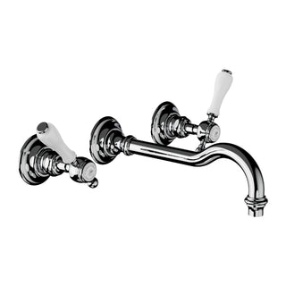 Horus Victoria 3-gats wand wastafelmengkraan met porseleinen hendels, opbouw, uitloop 228 mm 19.273