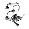 Horus Victoria wand badmengkraan met porseleinen hendels en handdouche, hartafstand 175 mm 19.434