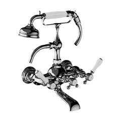 Horus Victoria wand badmengkraan met porseleinen hendels en handdouche, hartafstand 175 mm 19.434