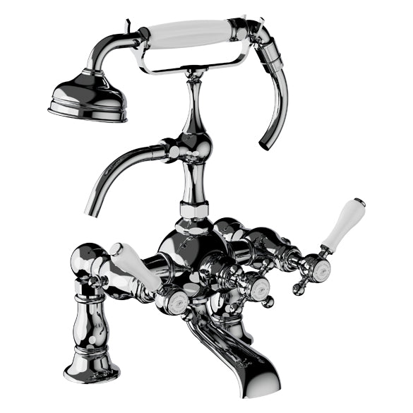 Horus Victoria badrandmengkraan met porseleinen hendels en handdouche, hartafstand 175 mm 19.435