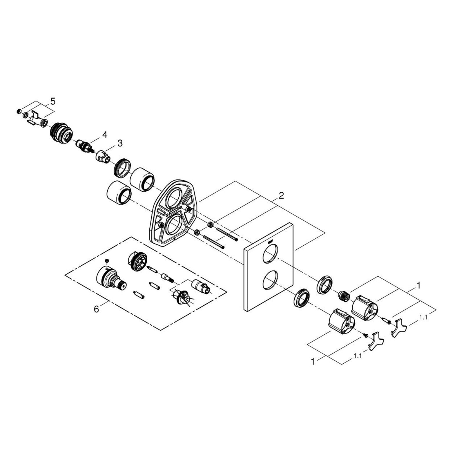 Grohe Onderdelen Allure Thermostatische Mengkraan Zonder Omstel 19380000