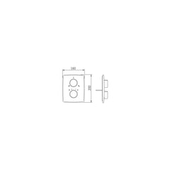 Oras Cubista Afwerkset inbouw thermostatische bad- en douchekraan Chroom