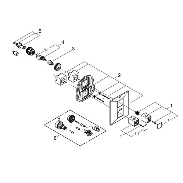 Grohe onderdelen Allure Brilliant Douche Opbouwdeel T 19791000