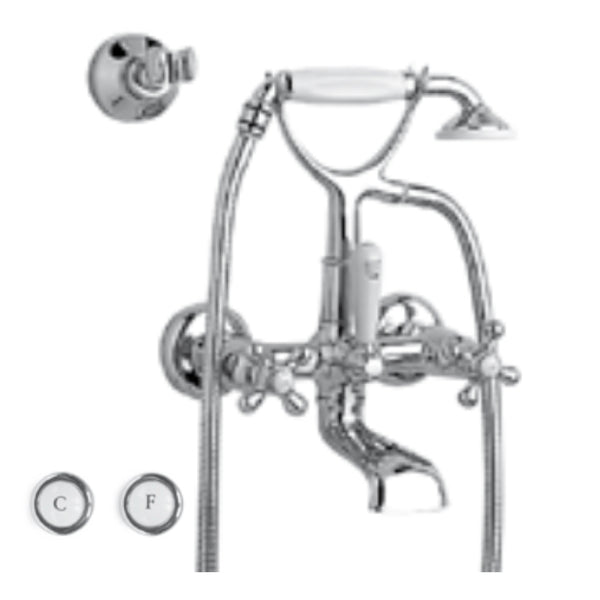 Zazzeri 802 Badkraan hoh 182mm met extra wand houder Chroom