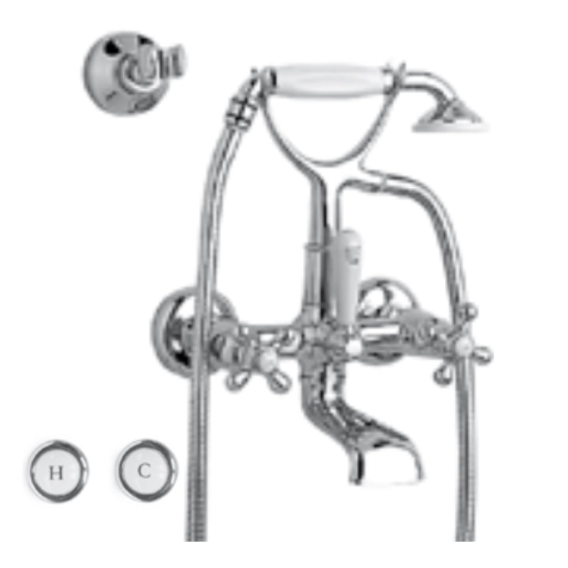 Zazzeri 802 Badkraan hoh 182mm met extra wand houder Chroom