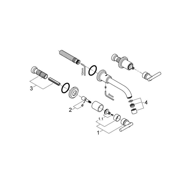 Grohe Parts Atrio Three-hole Basin Mixer Article number 20169000