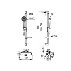 Oras Optima Thermostatische badkraan met doucheset Chroom