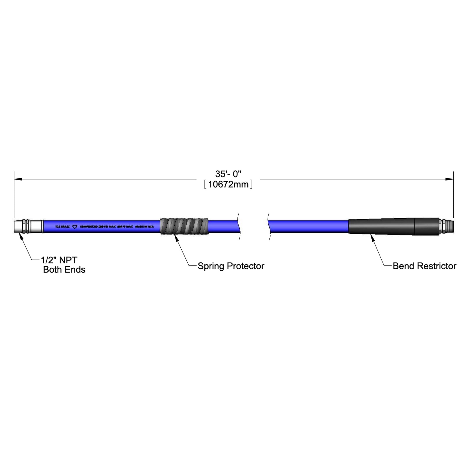 T&S slangenset tbv slanghaspel EU-7133 lengte 10 meter Art. 015089-45