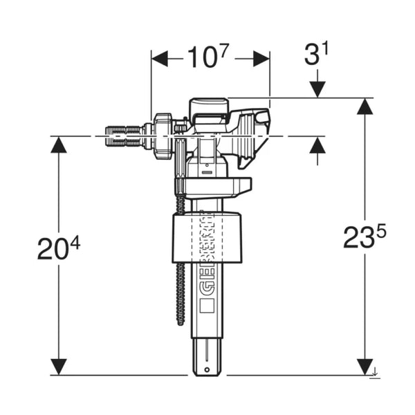 Geberit float valve type 380 with side water connection 3/8
