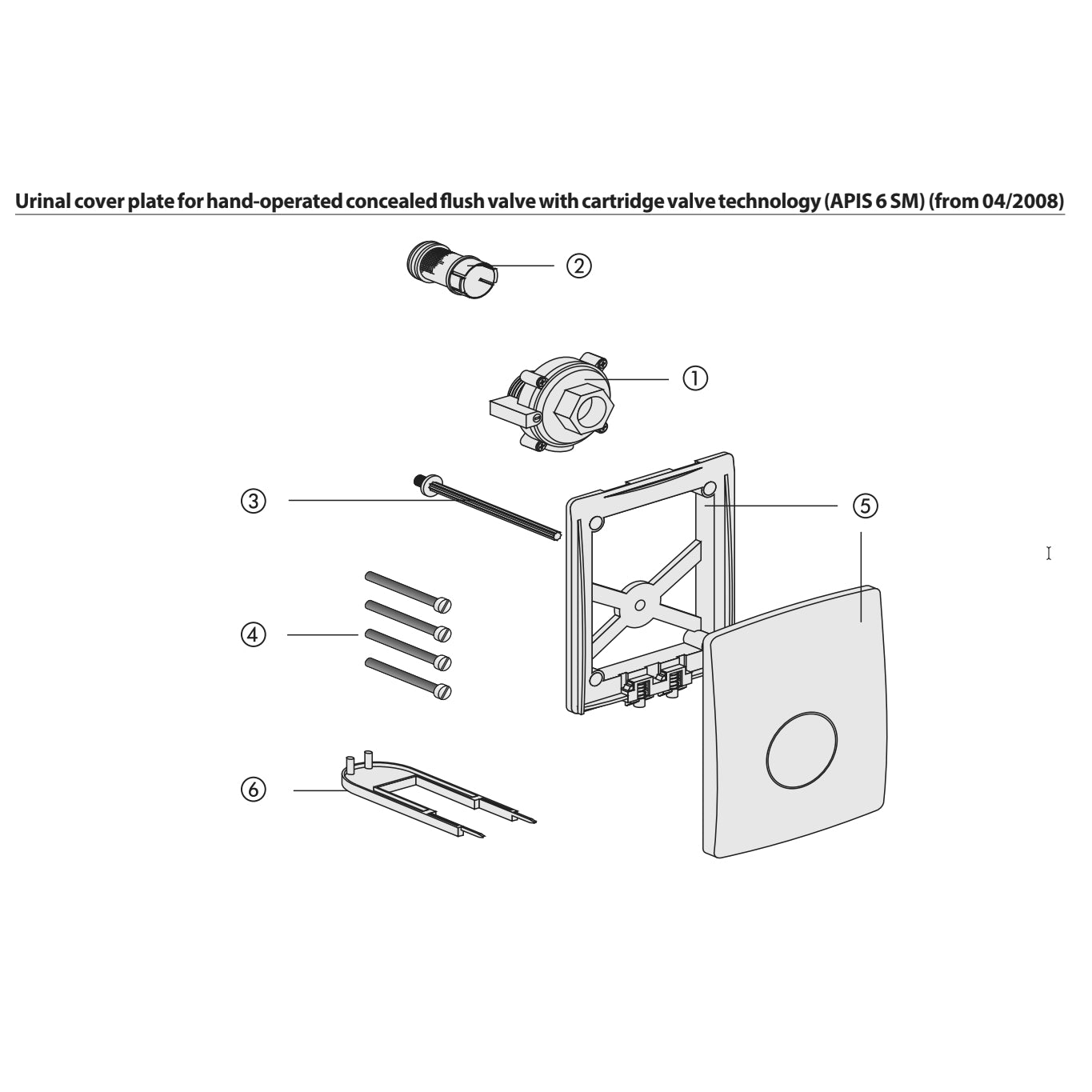 Sanit onderdelen inbouw Urinoir spoeler vanaf 04/2008 APIS 6SM