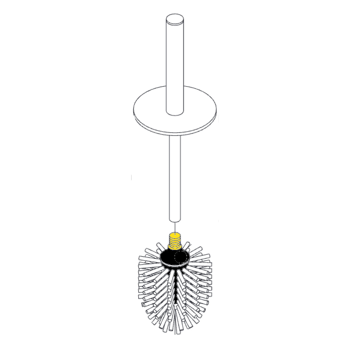 VOLA Losse borstel met kap en steel voor T33 closetborstel Art VR890