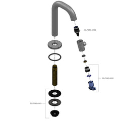 CLOU Kaldur Fonteinkraan 3/8 draad korte 10.6cm uitloop