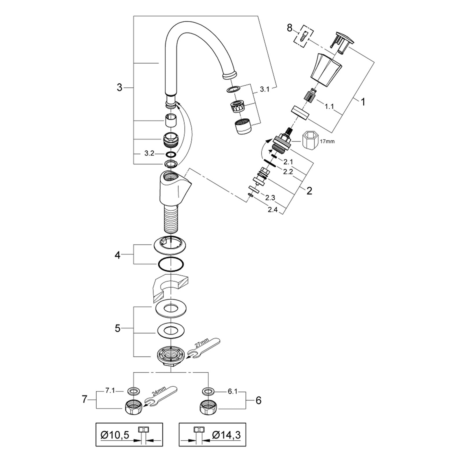 Grohe Onderdelen Costa L Toiletkraan 1/2" 20393001