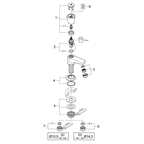 Grohe Onderdelen Costa S Toiletkraan 1/2" 20405001