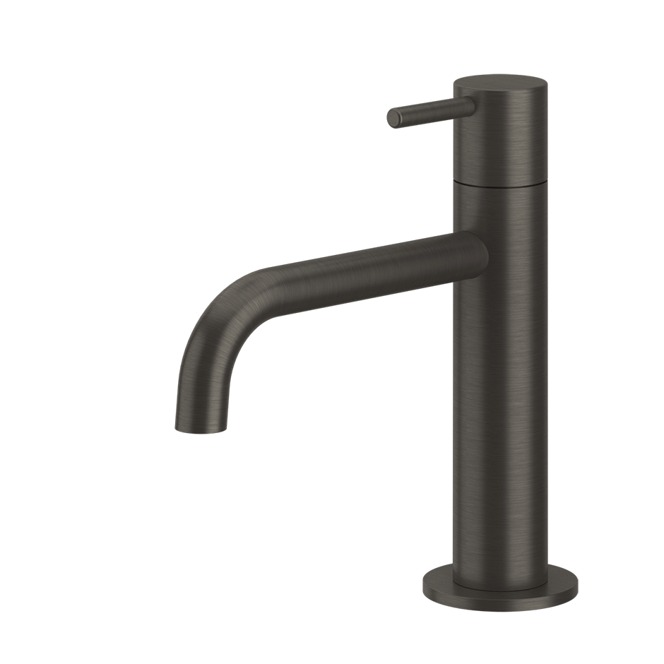 Gessi Oxygene fonteinkraan met vaste uitloop, alleen koud water Zwart Metaal Geborsteld