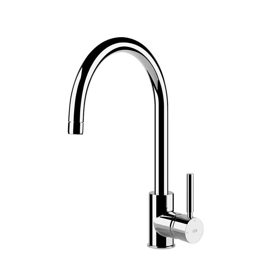 Gessi Neutron keukenmengkraan met gebogen uitloop Chroom