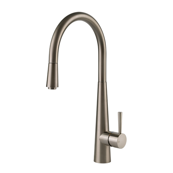 Gessi Just keukenmengkraan met gebogen uitloop en uittrekbare handdouche Finox