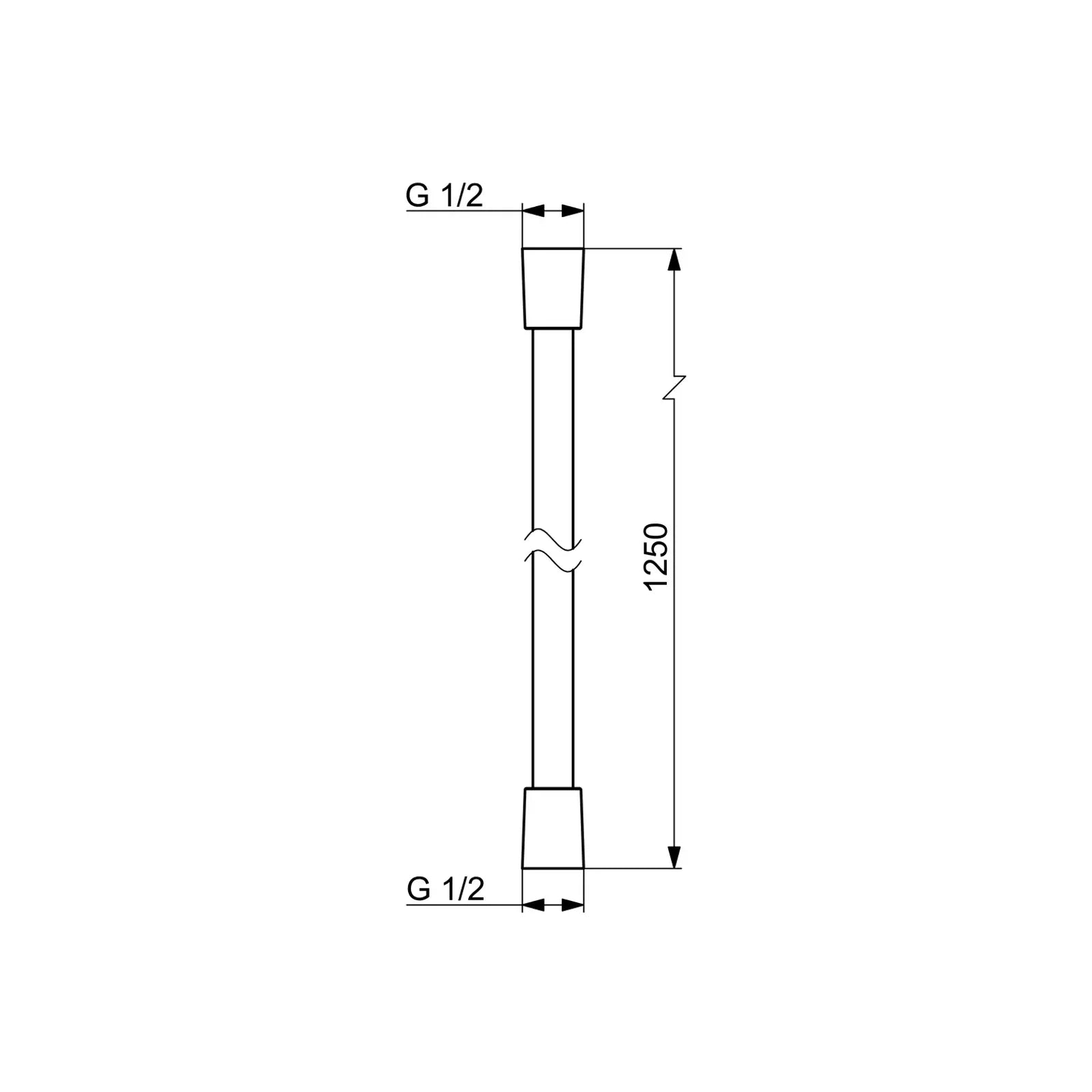Oras Doucheslang L=1250 G1/2xG1/2 Mat Zwart