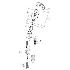 Grohe onderdelen Euroeco Special Wmk Hoog Gl.Body Open Hndl 57 L 23291000