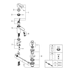 Grohe Onderdelen Eurostyle Cosmopolitan Wastafelmengkraan S-Size 2337420E