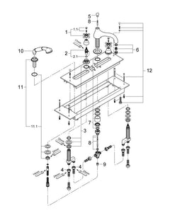 Grohe Onderdelen Sinfonia Viergats Badrandcombinatie 1/2" 25032000