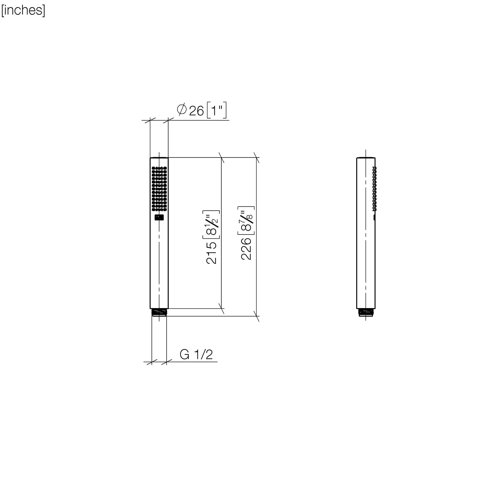 Dornbracht staafdouche Tara 26x215 Chroom
