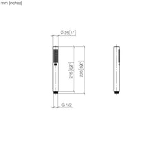 Dornbracht staafdouche Tara 26x215 Chroom