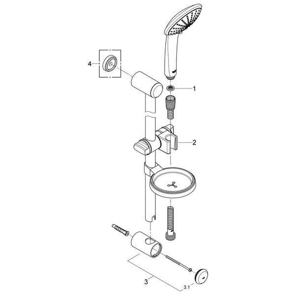 Grohe Onderdelen Euphoria Glijstangset Artikelnummer 27228000