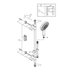 Grohe onderdelen Power & Soul Cosmopolitan Glijstangset 160/900 Mm 94L/M 27746000