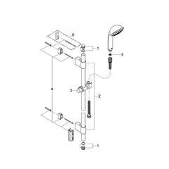 Grohe Onderdelen Relexa Glijstangcombinatie Champagne 28932000
