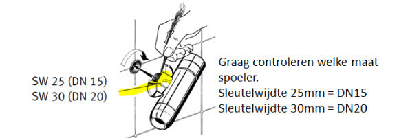 Franke Aqua Zelfsluitend binnenwerk Aqualine Urinoir Spoeler DN15 Artikelnummer 2000104372