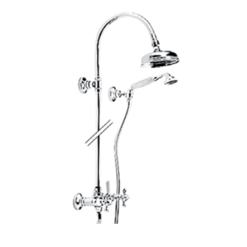 Zazzeri 802 Douchesysteem met 150mm hoofddouche en seperate handdouche en houder Chroom