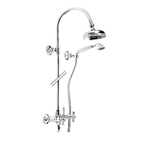 Zazzeri 802 Douchesysteem met 150mm hoofddouche en seperate handdouche en houder Chroom