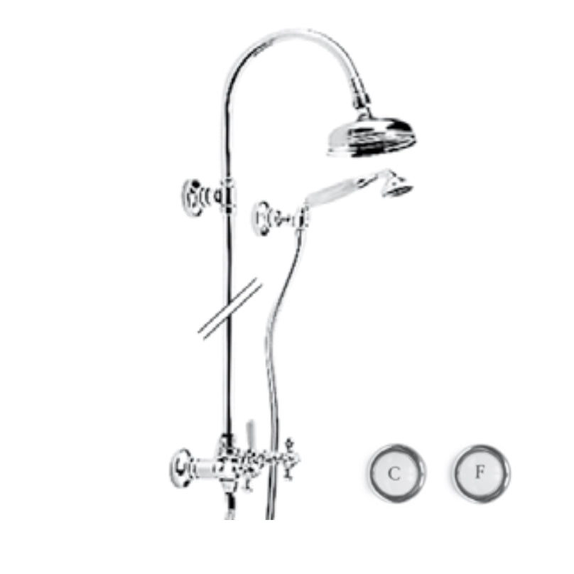 Zazzeri 802 Douchesysteem met 150mm hoofddouche en seperate handdouche en houder Chroom