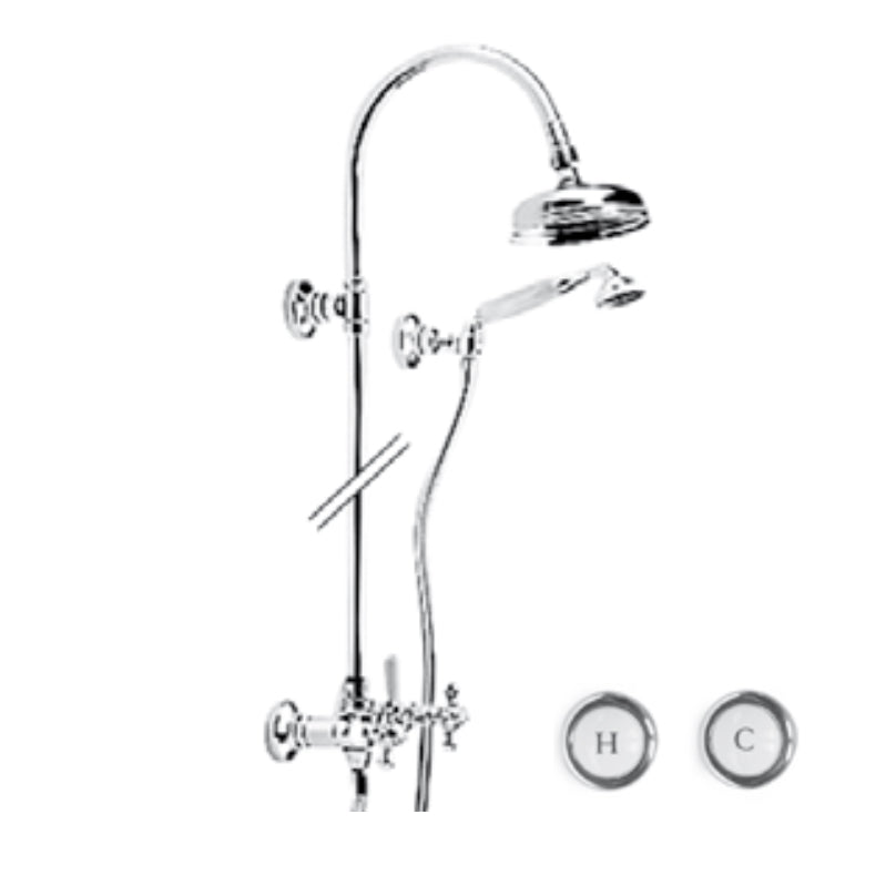 Zazzeri 802 Douchesysteem met 150mm hoofddouche en seperate handdouche en houder Chroom